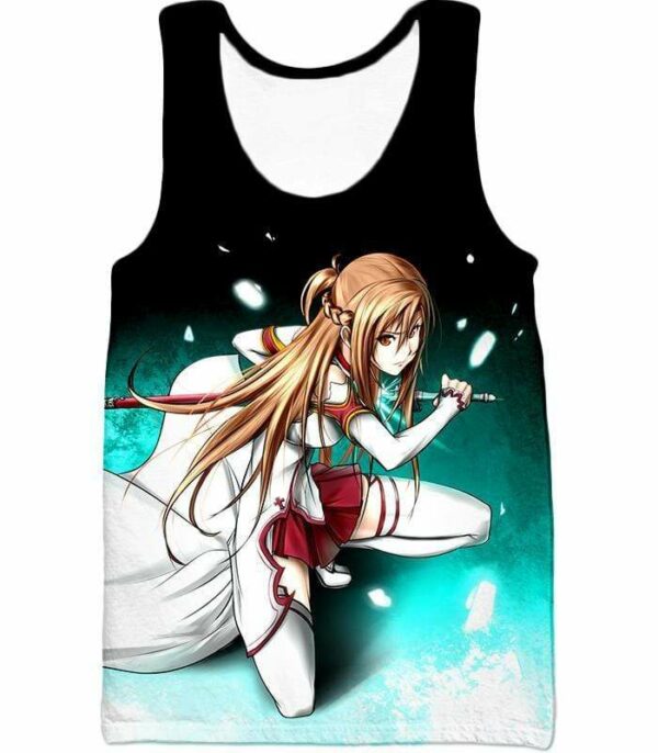 Sword Art Online Super Swordsman Asuna Cool Action Anime Graphic Hoodie - Tank Top