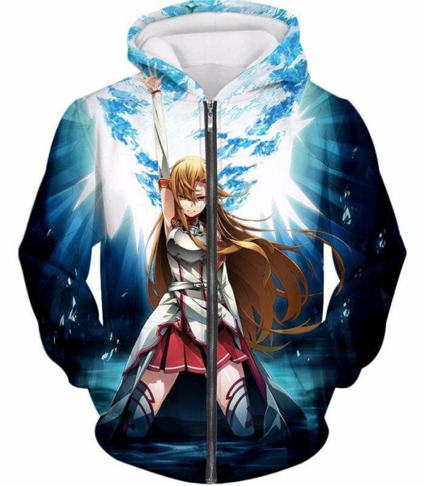 Sword Art Online Surviving Online Extreme Beauty Yuuki Asuna Zip Up Hoodie  - Sword Art Online Zip Up Hoodie - Zip Up Hoodie