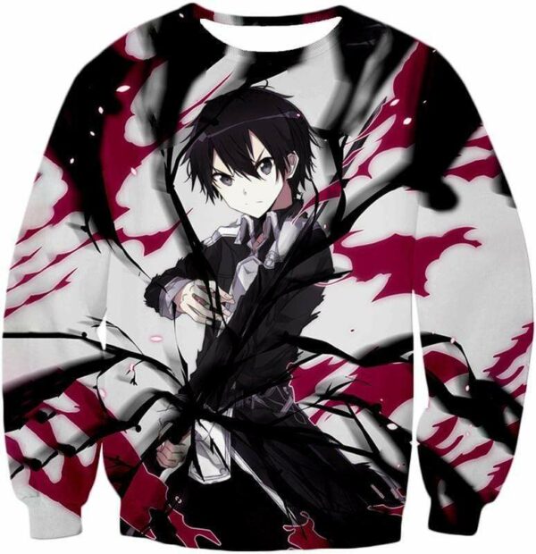 Sword Art Online The Black Swordsman Kiriti Aka Kirigaya Kazuto Cool Action Anime Hoodie - Sword Art Online Hoodie - Sweatshirt