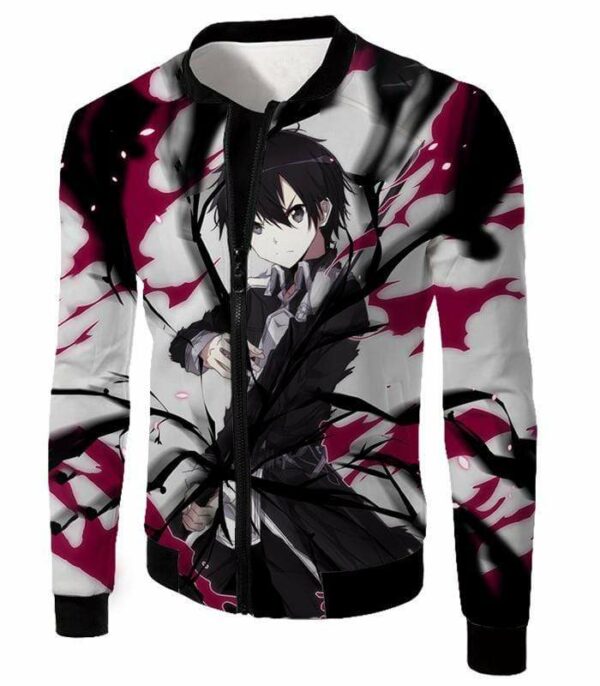 Sword Art Online The Black Swordsman Kiriti Aka Kirigaya Kazuto Cool Action Anime Hoodie - Sword Art Online Hoodie - Jacket