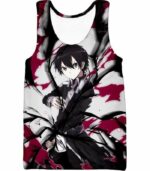 Sword Art Online The Black Swordsman Kiriti Aka Kirigaya Kazuto Cool Action Anime Zip Up Hoodie - Sword Art Online Hoodie - Tank Top