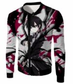 Sword Art Online The Black Swordsman Kiriti Aka Kirigaya Kazuto Cool Action Anime Zip Up Hoodie - Sword Art Online Hoodie - Jacket