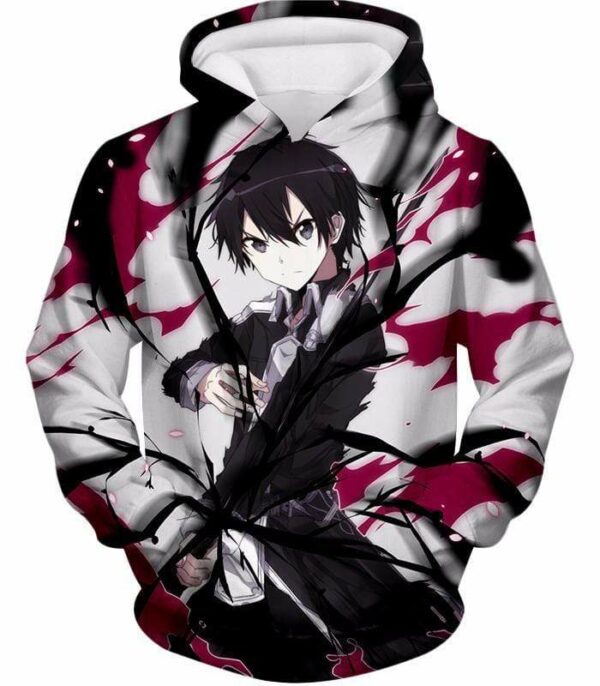 Sword Art Online The Black Swordsman Kiriti Aka Kirigaya Kazuto Cool Action Anime Zip Up Hoodie - Sword Art Online Hoodie - Hoodie