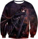 Sword Art Online The Black Swordsman Kirito Ultimate Action Graphic Promo Zip Up Hoodie - Sword Art Online Zip Up Hoodie - Sweatshirt