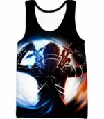 Sword Art Online Ultimate Player Kirito Aka The Black Swordsman Cool Graphic Action Zip Up Hoodie - Tank Top