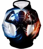 Sword Art Online Ultimate Player Kirito Aka The Black Swordsman Cool Graphic Action Zip Up Hoodie - Hoodie