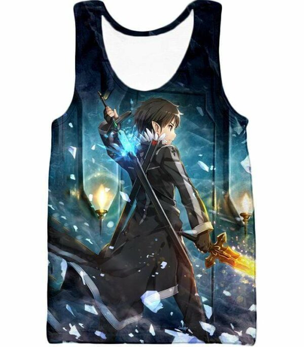 Sword Art Online Ultimate Swordsman Kirito Anime Action Graphic Promo Hoodie - Sword Art Online Hoodie - Tank Top