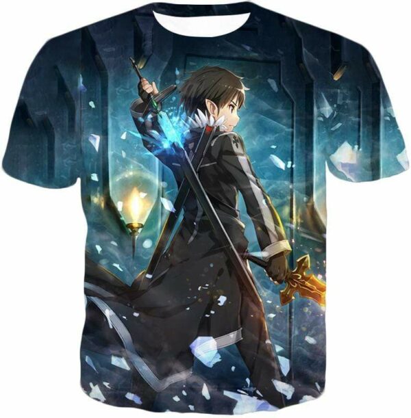 Sword Art Online Ultimate Swordsman Kirito Anime Action Graphic Promo Zip Up Hoodie - Sword Art Online Zip Up Hoodie - T-Shirt