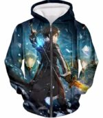 Sword Art Online Ultimate Swordsman Kirito Anime Action Graphic Promo Zip Up Hoodie - Sword Art Online Zip Up Hoodie