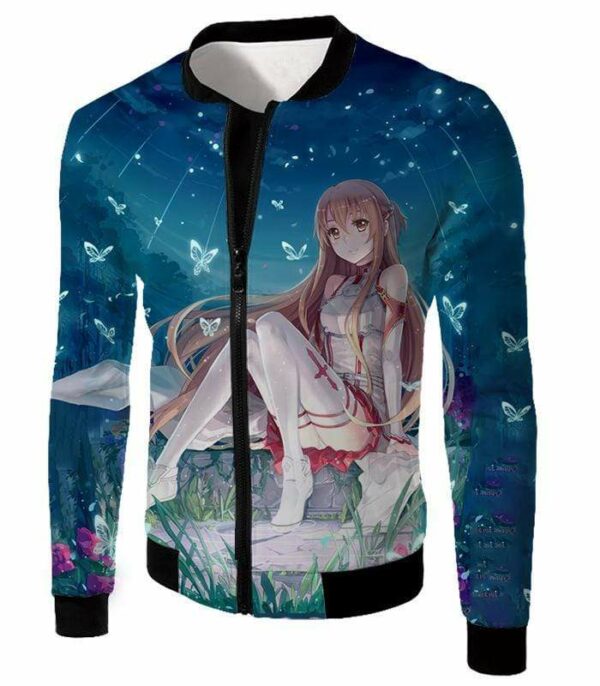 Sword Art Online Very Anime Girl Yuuki Asuna Cool Graphic Promo Zip Up Hoodie - Sword Art Online Zip Up Hoodie - Jacket