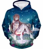 Sword Art Online Very Anime Girl Yuuki Asuna Cool Graphic Promo Zip Up Hoodie - Sword Art Online Zip Up Hoodie - Hoodie