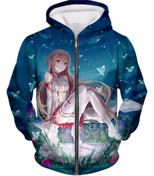 Sword Art Online Very Anime Girl Yuuki Asuna Cool Graphic Promo Zip Up Hoodie - Sword Art Online Zip Up Hoodie - Zip Up Hoodie