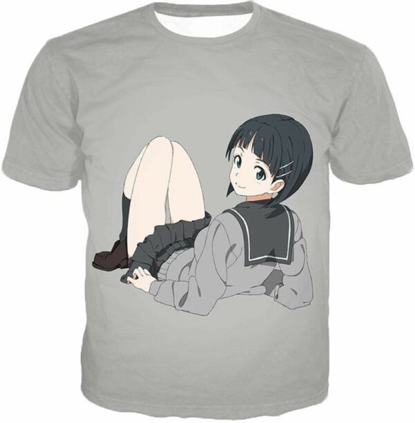 Sword Art Online Very Kirito Real Cousin Kirigaya Suguha Grey Anime Hoodie  - Sword Art Online Hoodie - T-Shirt