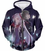 Sword Art Online Yuuna And Eiji Promo Black Hoodie - Sword Art Online Hoodie - Zip Up Hoodie