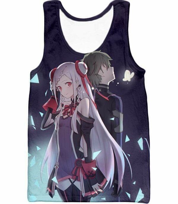 Sword Art Online Yuuna And Eiji Promo Black Zip Up Hoodie - Sword Art Online Zip Up Hoodie - Tank Top