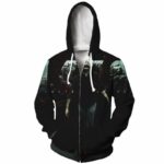 Dragon Ball Super Fusion Technique Vegito Super Saiyan Blue Cool Black Zip Up Hoodie - DBZ Clothing Hoodie