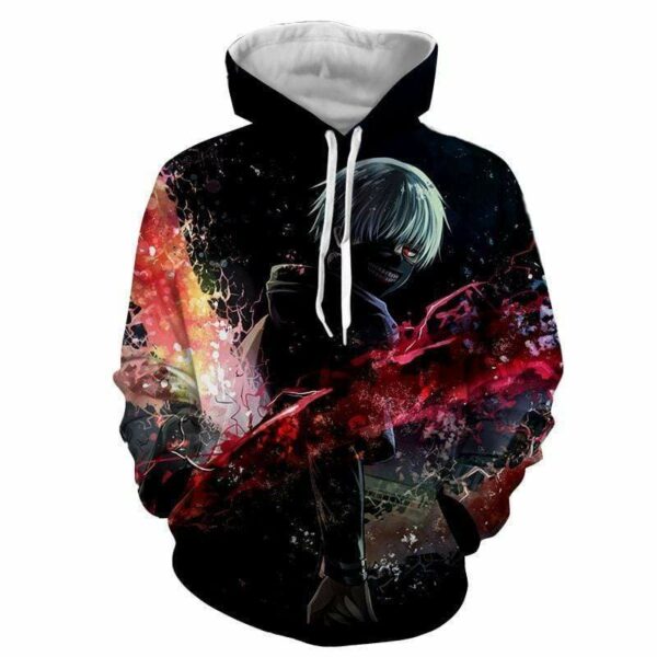 Kakuja Influence Kaneki Hoodie - Tokyo Ghoul 3D Graphic Hoodie