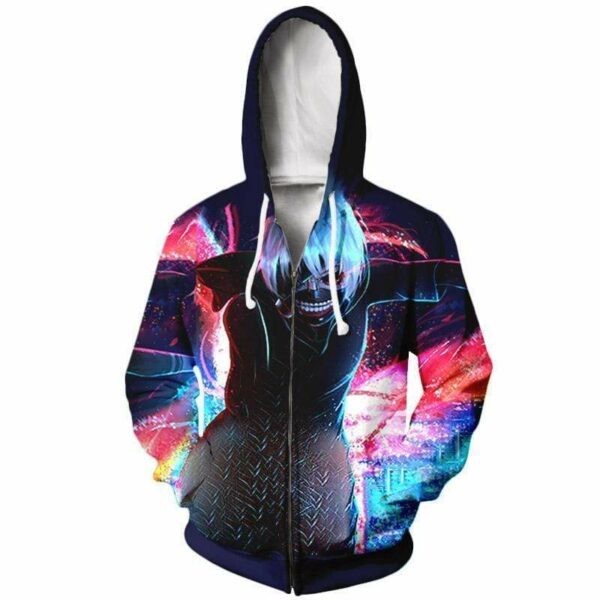 Ken Kaneki Aesthetic Hoodie Mask Hoodie- Tokyo Ghoul Zip Up Up Hoodie