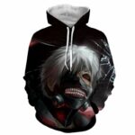 Ken Kaneki Hoodie - Human Ghoul Glass Overlay Tokyo Ghoul 3D Graphic Hoodie