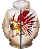 Tokyo Ghoul Bringing It All Out Cool Tokyo Ghoul Anime Promo White Hoodie - Zip Up Hoodie