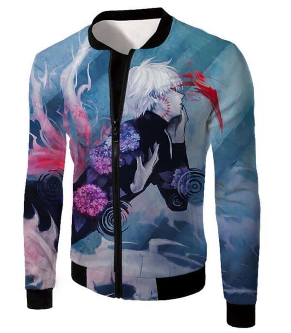 Tokyo Ghoul Cool Anime Graphic Promo Ken Kaneki Printed Hoodie - Jacket