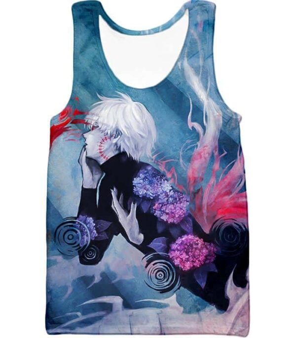 Tokyo Ghoul Cool Anime Graphic Promo Ken Kaneki Printed Hoodie - Tank Top