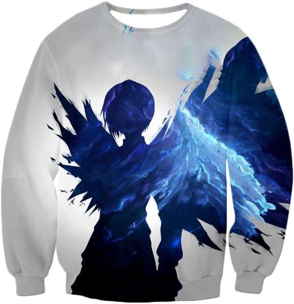 Tokyo Ghoul Cool Blue Shaded Ghoul Touka Kirishima White Hoodie - Sweatshirt