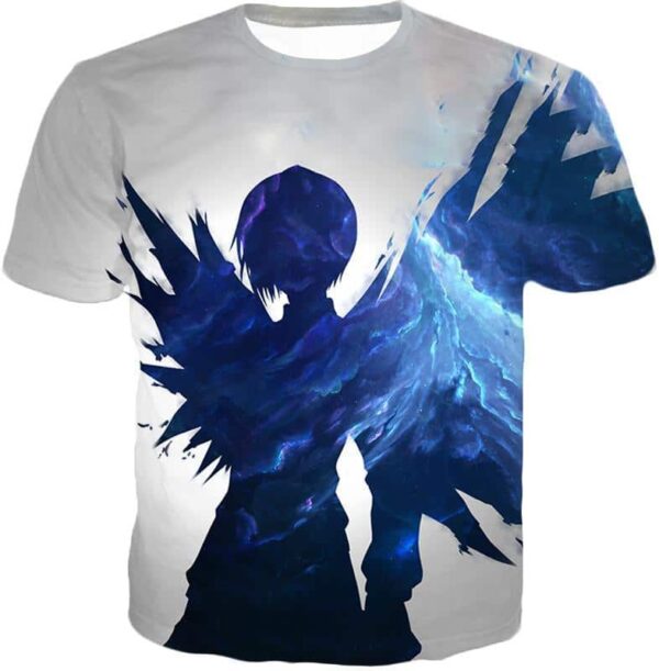 Tokyo Ghoul Cool Blue Shaded Ghoul Touka Kirishima White Hoodie - T-Shirt