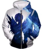 Tokyo Ghoul Cool Blue Shaded Ghoul Touka Kirishima White Hoodie - Zip Up Hoodie