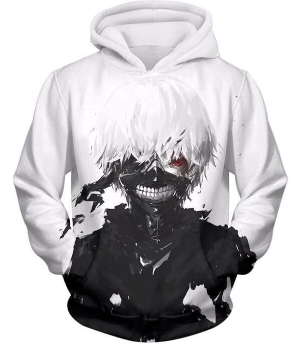 Tokyo Ghoul Cool Masked Ken Kaneki White Hoodie  - AnimeHoodie - Hoodie