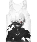 Tokyo Ghoul Cool Masked Ken Kaneki White Hoodie  - AnimeHoodie - Tank Top