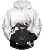 Tokyo Ghoul Cool Masked Ken Kaneki White Zip Up Hoodie  - Anime Hoodie - Hoodie