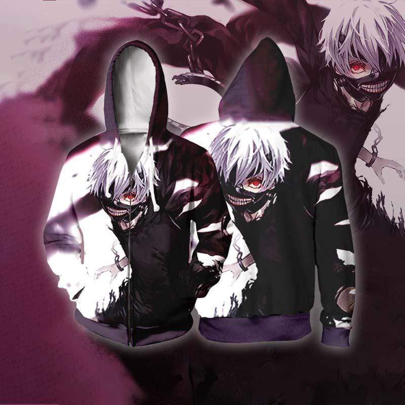 Tokyo Ghoul Cosplay Hoodie - Ken Kaneki Hoodie Zip Up Hoodie