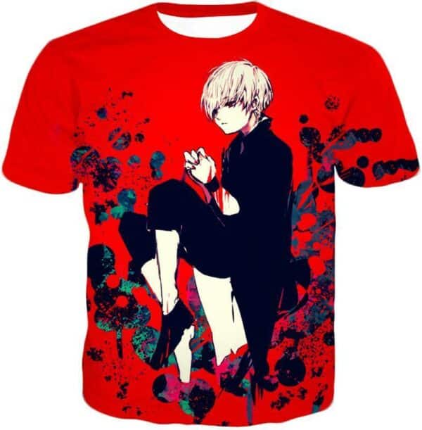 Tokyo Ghoul Drowned In Flesh And Blood Ken Kaneki Cool Anime Red Hoodie - T-Shirt