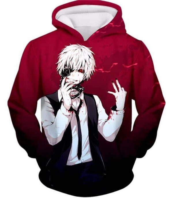 Tokyo Ghoul Ghoul Ken Kaneki Red Promo Hoodie