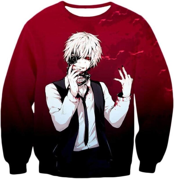 Tokyo Ghoul Ghoul Ken Kaneki Red Promo Hoodie - Sweatshirt