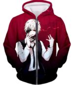 Tokyo Ghoul Ghoul Ken Kaneki Red Promo Hoodie - Zip Up Hoodie