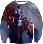 Tokyo Ghoul Ghoul Rize Kamishiro Anime Art Printed Zip Up Hoodie - Sweatshirt