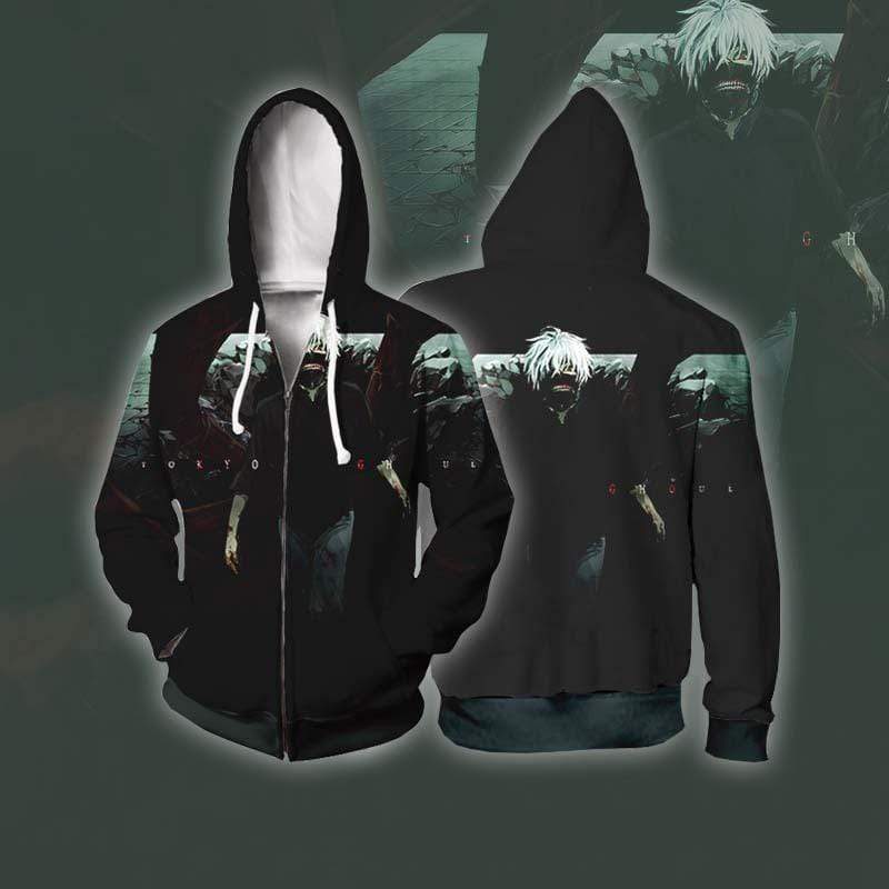 Tokyo Ghoul Hoodie - Chain Ken Kaneki  Zip Up Hoodie Jacket