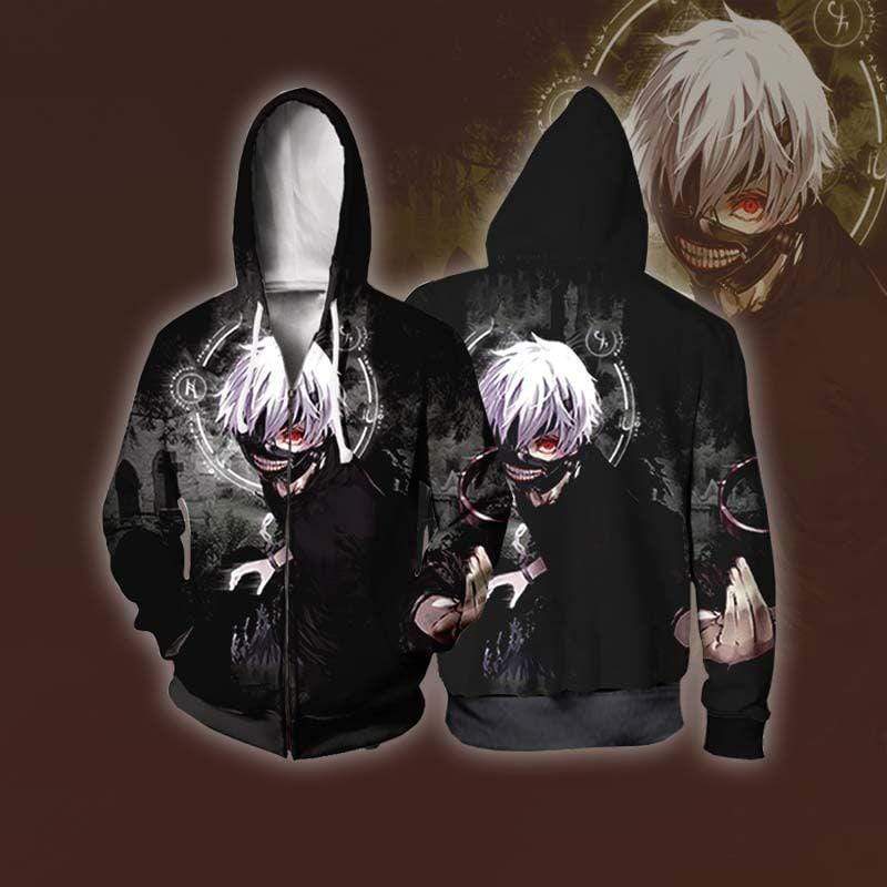 Tokyo Ghoul Hoodie - Ken Kaneki Hoodie Zip Up Hoodie Jacket