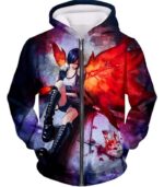 Tokyo Ghoul Hoodie - Tokyo Ghoul Beautiful And Kind Touka Kirishima Fan Art Graphic Hoodie - Zip Up Hoodie