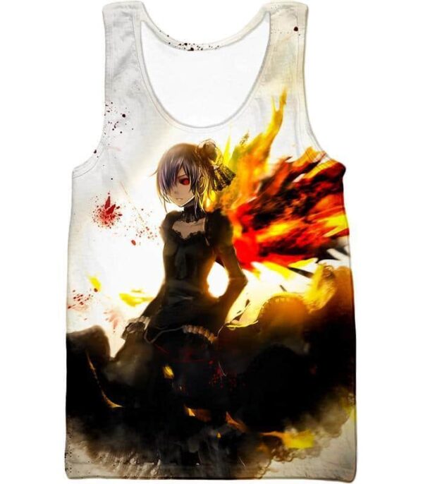 Tokyo Ghoul Hoodie - Tokyo Ghoul Beautiful Short Haired Anime Girl Touka  Graphic Hoodie - Tank Top