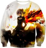 Tokyo Ghoul Hoodie - Tokyo Ghoul Beautiful Short Haired Anime Girl Touka  Graphic Hoodie - Sweatshirt