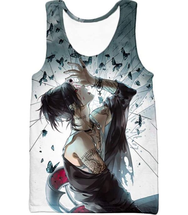 Tokyo Ghoul Hoodie - Tokyo Ghoul Ghoul No Face Uta Anime Print Hoodie - Tank Top