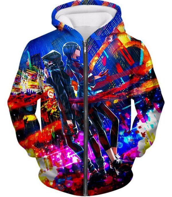 Tokyo Ghoul Hoodie - Tokyo Ghoul Ghouls Ken Kaneki And Touka Kirishima Hoodie - Zip Up Hoodie