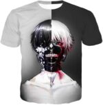 Tokyo Ghoul Hoodie - Tokyo Ghoul Half Human Half Ghoul Ken Kaneki Graphic Hoodie - T-Shirt