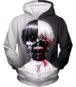 Tokyo Ghoul Hoodie - Tokyo Ghoul Half Human Half Ghoul Ken Kaneki Graphic Hoodie - Hoodie