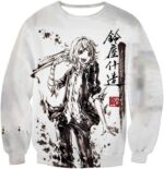 Tokyo Ghoul Hoodie - Tokyo Ghoul Juuzou Suzuya Ghoul Investigator Sketch White Hoodie - Sweatshirt