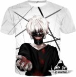 Tokyo Ghoul Hoodie - Tokyo Ghoul One Eyed Ghoul Ken Kaneki Anime  White Hoodie - T-Shirt