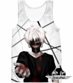 Tokyo Ghoul Hoodie - Tokyo Ghoul One Eyed Ghoul Ken Kaneki Anime  White Hoodie - Tank Top